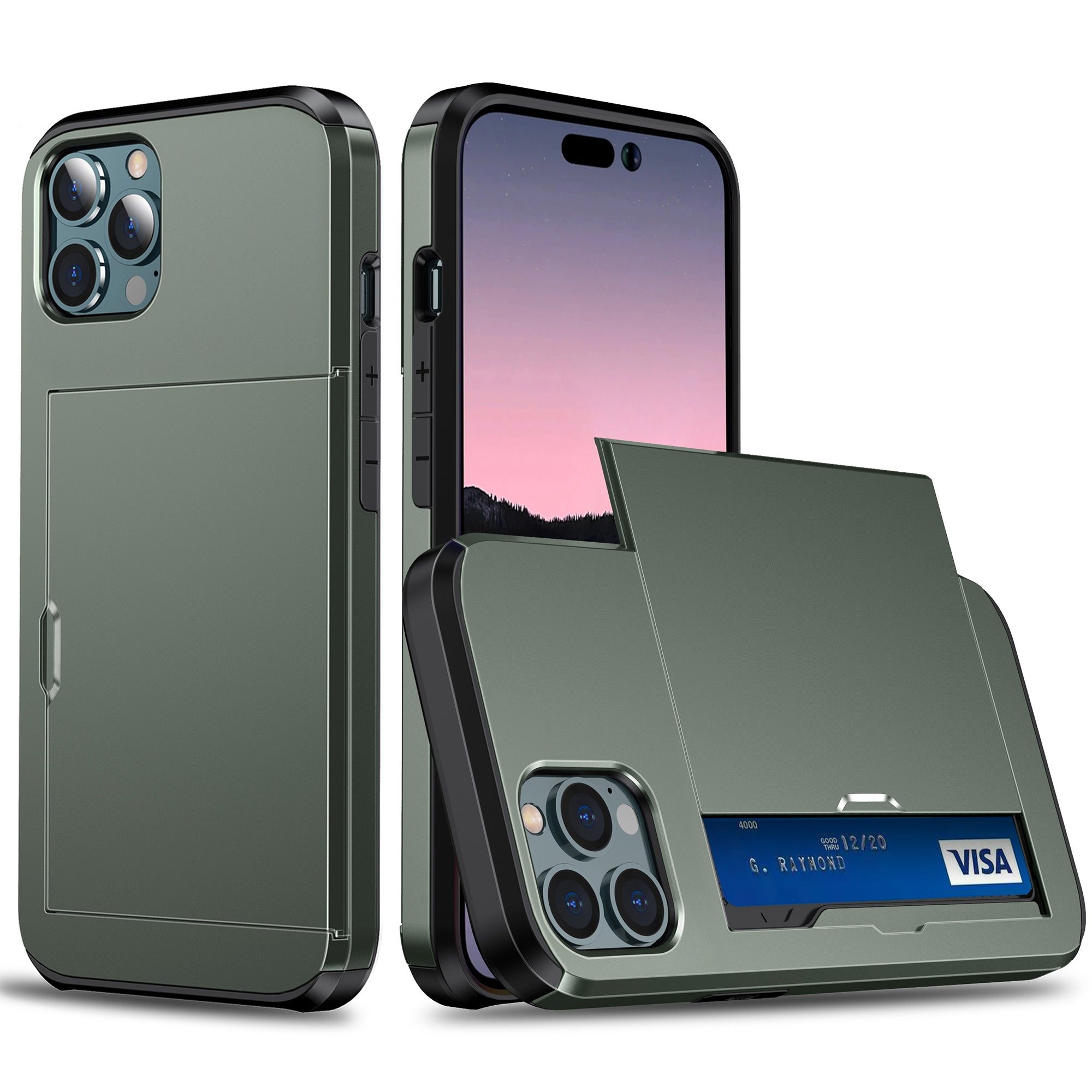 Phone Case with Slide Card Holder for iPhone 15 Pro Max Anti-scratch TPU PC Phone Cover Phone Case with Slide Card Holder for iPhone 15 Pro Max Anti-scratch TPU PC Phone Cover